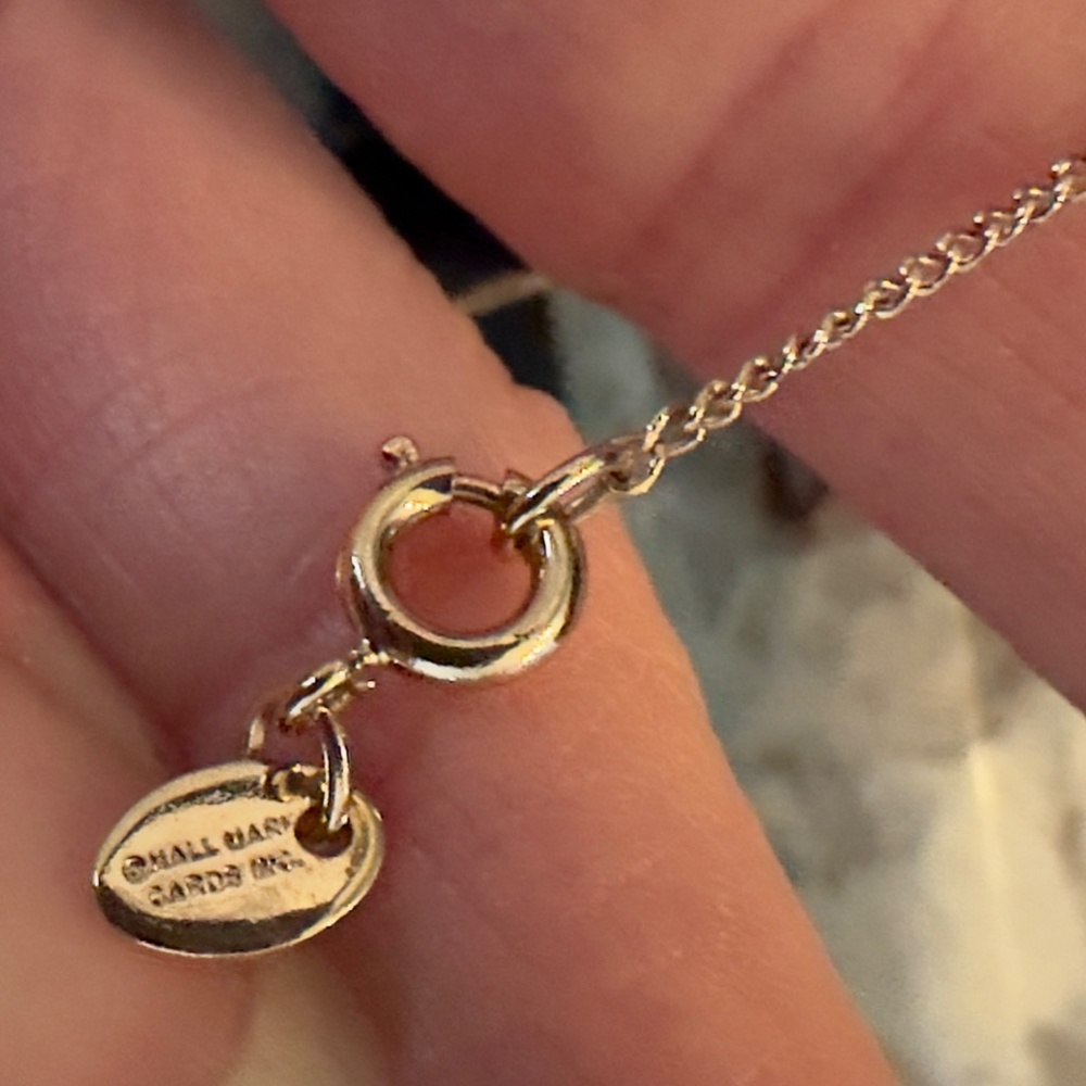 14k Solid Gold "K" Dainty Initial Script Pendant - image 3